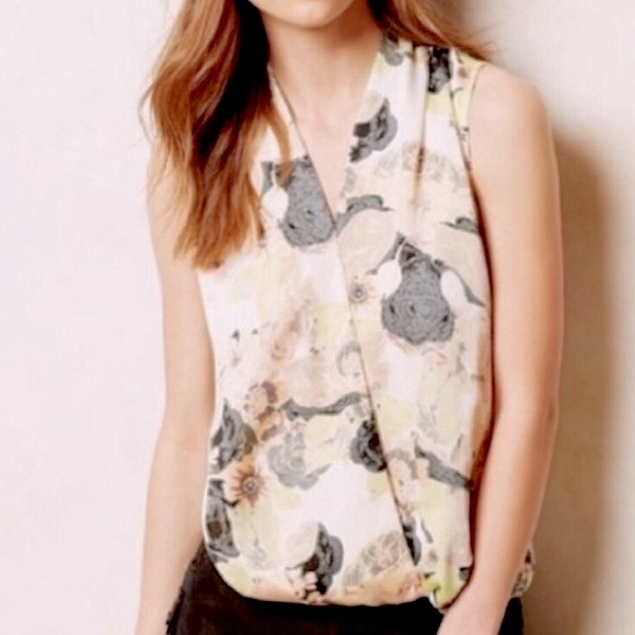 Anthropologie Dolan Left Coast Collection Pia Crossover Floral Mixed Use Tank - Picture 2 of 8